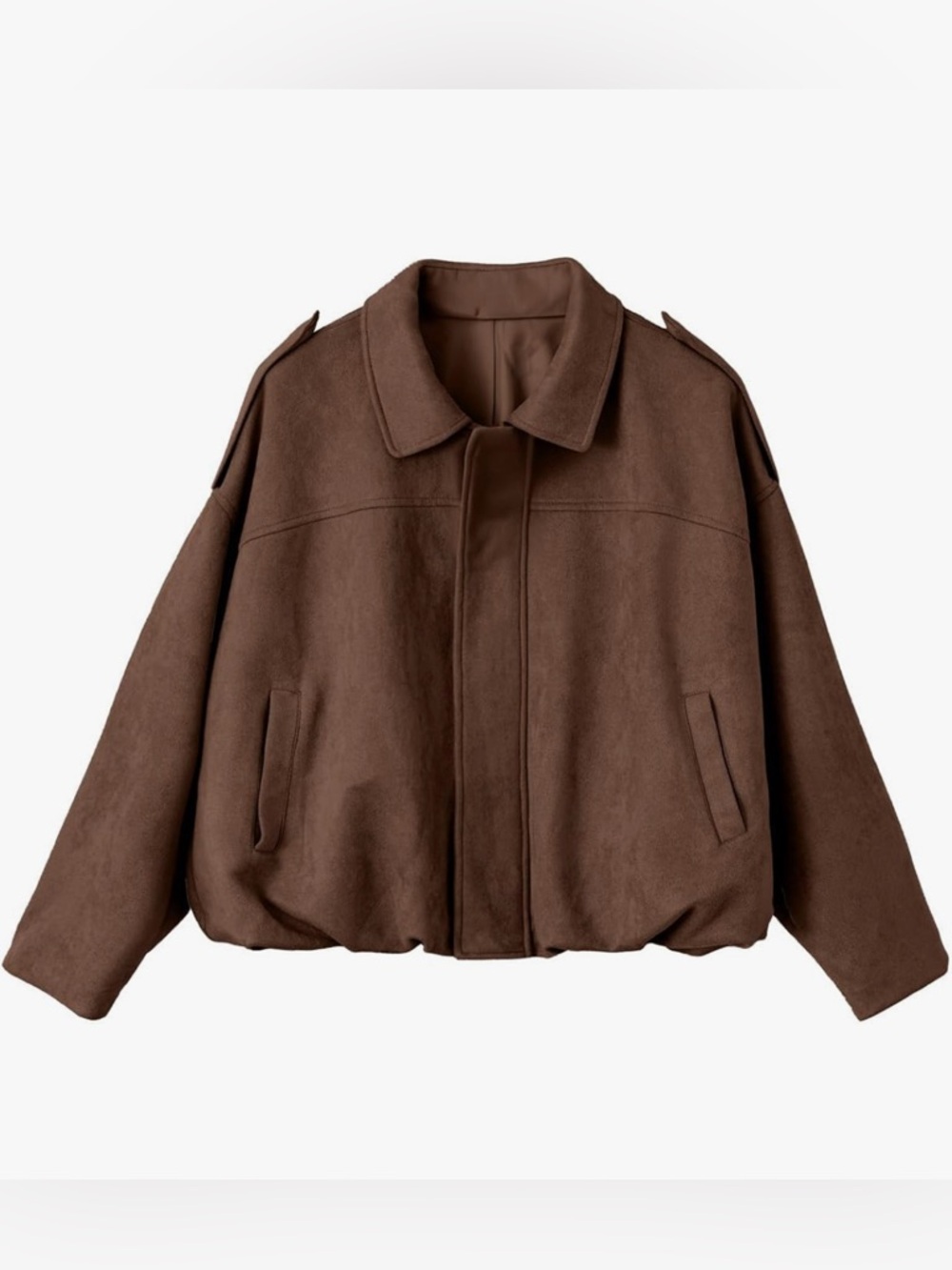 Brown Women's Collared Jacket - Classic Casual Coat